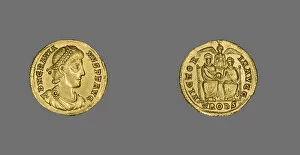Numismatology Collection: Solidus (Coin) Portraying Emperor Gratian, 375-378. Creator: Unknown