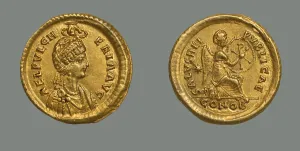 Numismatic Prints: Solidus of Empress Aelia Pulcheria (399-453), 414-453