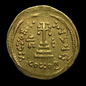 Heraclius Prints: Solidus of Heraclius. Crux Potens on three steps (Reverse)