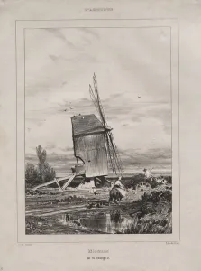 Jules Dupré French Prints: Mill in the Sologne, France, 1835. Creator: Jules Dupre (French, 1811-1889)