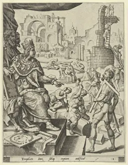 Maerten Heemskirck Prints: Solomon Building the Temple, from The Story of Solomon