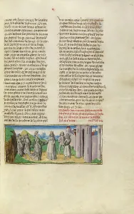 De Beauvais Vincent Prints: Solomon and the Queen of Sheba; Miroir Historial, about 1475. Creator: Unknown