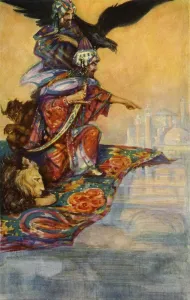Hodder Stoughton Ltd Collection: Solomon Sights the Mysterious Palace, 1928. Creator: John Henry Amshewitz