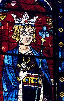 Chartres Collection: Solomon, stained glass, Chartres Cathedral, France, 1194-1260