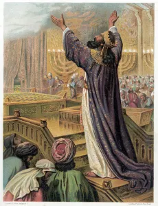 Worshipper Prints: Solomons prayer at the consecration of the Temple, c1870