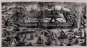 The Solovetsky Transfiguration Monastery on the Solovetsky Islands, 1744. Artist: Zubov The Solovetsky Transfiguration Monastery on the Solovetsky Islands, 1744. Artist: Zubov