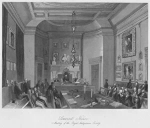 Denmark House Gallery: Somerset House. Meeting of the Royal Antiquarian Society, c1841. Artist: Henry Melville