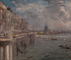 Somerset House Prints: Somerset House Terrace from Waterloo Bridge, ca. 1819. Creator: John Constable