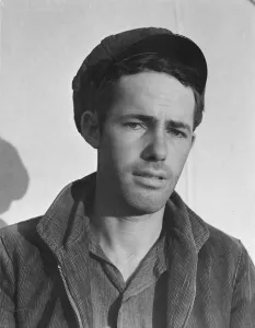 Migration Collection: Son-in law of migratory family in FSA labor camp, Calipatria, Imperial Valley, California, 1939