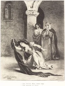 The Song of Ophelia (Act IV, Scene V), 1834. Creator: Eugene Delacroix The Song of Ophelia (Act IV, Scene V), 1834. Creator: Eugene Delacroix