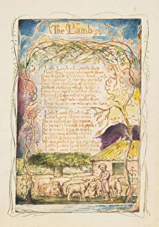 Songs Of Innocence And Of Experience Gallery: Songs of Innocence and of Experience: The Lamb, ca. 1825. Creator: William Blake