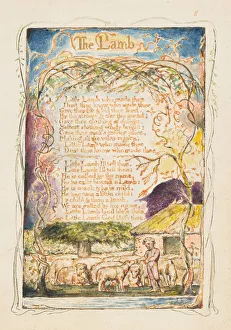 Blake Prints: Songs of Innocence and of Experience: The Lamb, ca. 1825. Creator: William Blake
