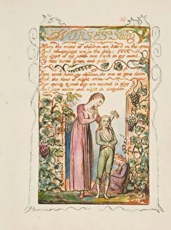 Songs Of Innocence And Of Experience Gallery: Songs of Innocence and of Experience: Nurses Song, ca. 1825. Creator: William Blake