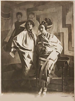 Sonia Delaunay in her studio, c. 1924. Creator: Anonymous