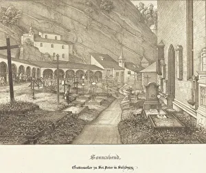 Saturday Prints: Sonnabend - Gottesacker zu St. Peter in Salzburg (Saturday - Graveyard of St)