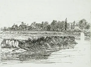 Seymour Haden Prints: Sonning Bank, 1865. Creator: Francis Seymour Haden