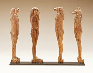 26th Dynasty Prints: Four Sons of Horus, 26th dynasty (c.664-525 B.C.). Creator: Unknown