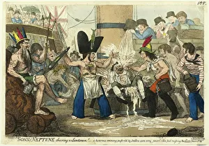 Cruikshank Ir Prints: Sons of Neptune Shaving a Landsman!