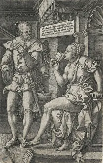 Poison Prints: Sophonisba Drinking Poison, 1553. Creator: Heinrich Aldegrever