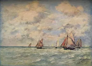 Sortie Des Barques A Trouville, 19th century. Artist: Eugene Louis Boudin