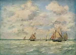 Breeze Gallery: Sortie Des Barques A Trouville, 19th century. Artist: Eugene Louis Boudin