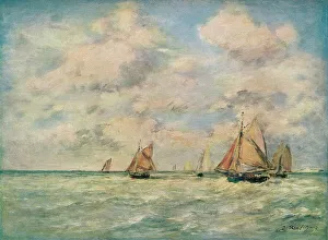 Boudin Collection: Sortie Des Barques A Trouville, 19th century. Artist: Eugene Louis Boudin