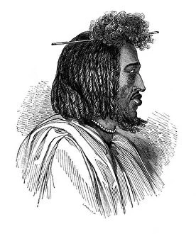 Souakiny chief, 1848.Artist: Ebenezer Landells