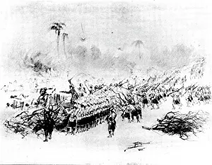 Farquharson Prints: The Soudan Advance - the Battle of Atbara: the Cameron Highlanders firing