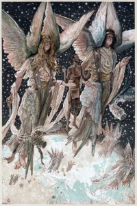 Thief Prints: Soul of the penitent thief carried into Paradise by angels with burning censers