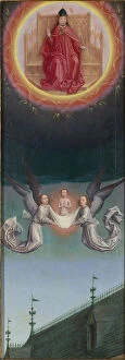 Angel Of God Collection: The Soul of Saint Bertin carried up to God (from the St Bertin Altarpiece), ca 1459