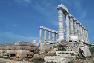 Temple Of Poseidon And Athena Prints: Sounion, Greece, 2003. Creator: Ethel Davies