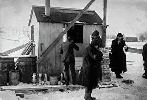 Kerosene Lamp Prints: Soup-house for ice-cutters, between c1910 and c1915. Creator: Bain News Service