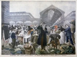 Les Halles Prints: Soup Stand at Les Halles Market in the Morning, 1897