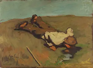 Genrerealismpainting Prints: The Source, 1924. Creator: Egger-Lienz, Albin (1868-1926)