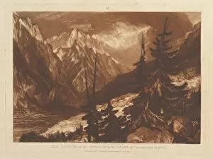 Snow Capped Gallery: The Source of the Arvaron in the Valley of Chamouni, Savoy (Liber Studiorum, pa