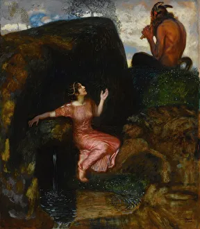Nymphs Gallery: At the Source (Eavesdropping Nymph). Creator: Stuck, Franz, Ritter von (1863-1928)