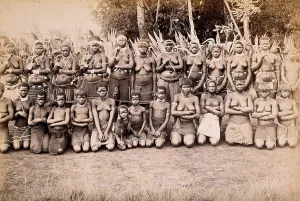 Hostility Prints: South Africa: a group of African women and children, 19th century. Creator: Unknown