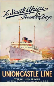 Communication Design Prints: To South Africa in Seventeen Days - Union-Castle Line