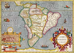 Border Prints: South America (America Meridionalis): from the Atlas of Gerardus Mercator