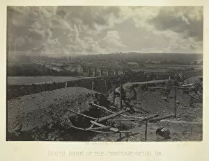 Railway Bridge Gallery: South Bank of the Chattahoochie, Ga. 1866. Creator: George N. Barnard