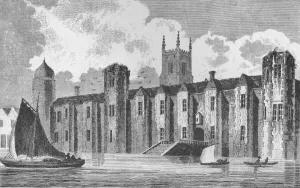 South front of Baynards Castle, London, in about 1640, 1790 (1904). Artist: Andrew Birrell