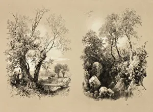 Jd Harding Prints: South Brent, from Picturesque Selections, 1860. Creator: James Duffield Harding