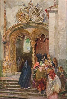 South Door of Matriz Church, Ponta Delgada, c1899. Artist: Henry Sandham