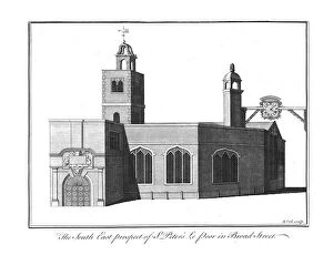 Benjamin Cole Gallery: The South East Prospect of St.Peters Le Poor in Broad Street. c1756. Artist: Benjamin Cole