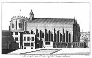Benjamin Cole Gallery: The South East Prospect of Temple Church, c1737. Artist: Benjamin Cole
