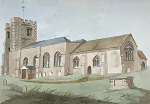 All Saints Church Gallery: South-east view of All Saints Church, Edmonton, Enfield, London, 1800