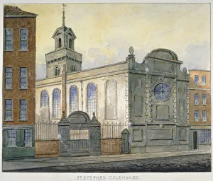 St Stephen Prints: South-east view of the Church of St Stephen, Coleman Street, City of London, 1815