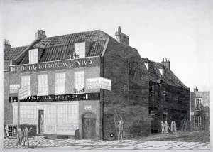 Robert Blemmell Prints: South-east view of the Grotto Inn, St Georges Street, Southwark, London, 1825. Artist