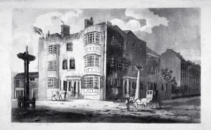 Kennington Prints: South-east view of Horns Tavern, Kennington, Lambeth, London, c1790