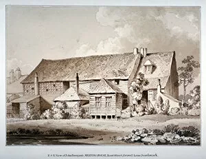 Th Shepherd Gallery: South-east view of John Bunyans meeting house, Zoar Street, Southwark, London, 1813
